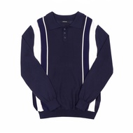 OASIS เสื้อสเวตเตอร์ เสื้อแขนยาว ผ้า Viscose ผสม Chinlon รุ่น MSW-4618 สีกรมท่า เหลือง