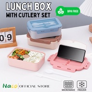 Lunch Box set with cutlery Bekas Makanan Bekal Bento Box Tapau Lunch Box Food Warmer PP Lunch Box Tupperware 饭盒 午餐盒