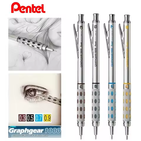 Pentel GRAPHGEAR 1000 Mechanical Pencil, Professional Metal Sketching Drawing Architectural design U
