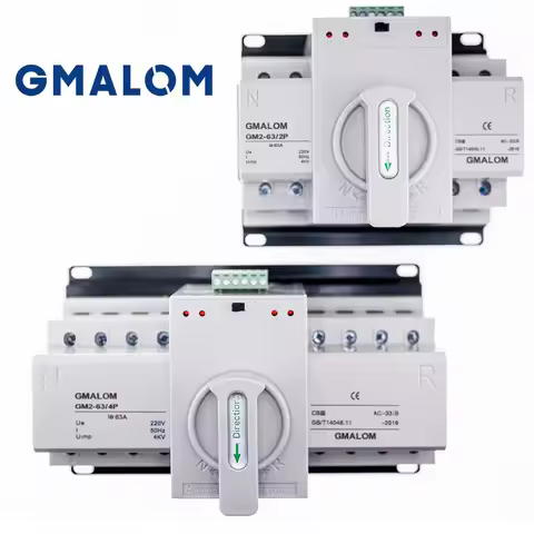 Dual power ATS (CB) 2P/4P 63A Dual Power Automatic Transfer Switch AC230V 50/60Hz MCB Auto/Manual Sw