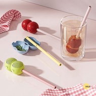 H&X Tea Strainer 2 In 1 Silicone Drinking Straw Tea Steeper Mate Tea Filter Removable Portable Washa