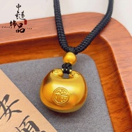 Gold Filled Small Fat Fu Ancient Method Frosted Small Gold Bar Fu Character Necklace