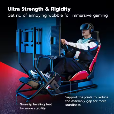 Racing Simulator Cockpit with Monitor Mount and Seat Formula GT Simulator Cockpit for PS5 PS4