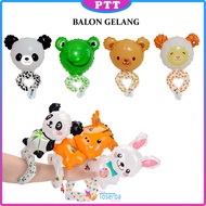 Balon Gelang Karakter Hewan Balon Foil Kartun Animal Balon Ulang Tahun Gelang Anak Anak Murah Import