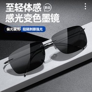超輕防UV偏光變色太陽眼鏡 日夜駕駛兩用 男裝墨鏡- 黑框偏光灰片 均碼
