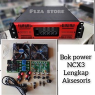 Bok power amplifier NCX3 4chanel komplit aksesoris ukuran 3U bahan plat besi tebal Box power NCX3/Ncx3000 lengkap aksesoris bok rakitan box rumahan model built up