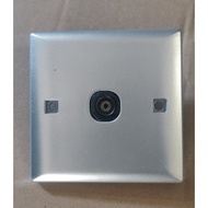 FTV001 1Gang TV CO-Axial Socket Nyatoh / Silver Colour