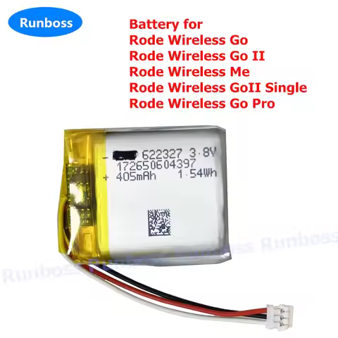 622327 3.8V 405mAh Wireless Headset Li-Polymer Battery for Rode Wireless Go II Go 2 Go2 GoII Microph