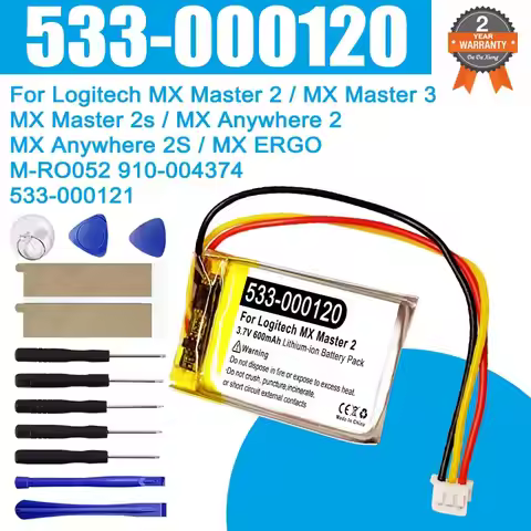 Replacement Mouse Battery For Logitech MX Master 2 3 2s MX Anywhere 2 2S MX ERGO M-RO052 910-004374 