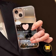 Ins Style Love Heart Mirror Cover For OPPO A98 A79 A59 A16K A16E A2M A3X A3 A2X A2 Pro India A1X A1 