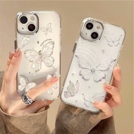 Silver Butterfly Case For OPPO A3S A5S A12E A12 A53 A33 A9 A8 A31 A55 A35 A15S A72 A74 A94 F9 F11 F1