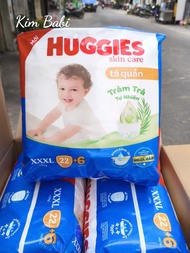 Tã/Bỉm Quần Huggies Skincare Mega Jumbo M106/L100+4/XL84+4/XXL76+4/XXXL22+6 miếng