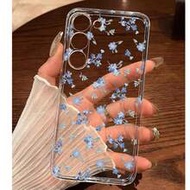 1 ชิ้น เคสโทรศัพท์นุ่มลายดอกไม้สีน้ำเงินส่วนบุคคลสำหรับ Huawei Honor, Galaxy A04e/12/A13/A14/A34/A50