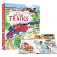 หนังสือเด็ก Usborne หนังสือ Look Inside Trains Lift The Flap Book Children Activity Book Board Book for Kids Toddler Baby Book Bedtime Reading Story Book English Learning Educational Books หนังสือเด็กภาษาอังกฤษ ภาพสามมิติ หนังสือเด็ก