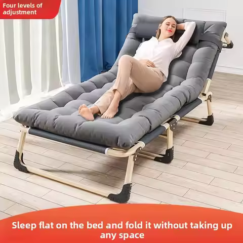 Folding Single Bed Home Use Adult Nap Lounger Office Use Easy Care Bed Home Portable Multipurpose Ca