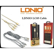 LDNIO LC85 3 in 1 3.4A Quick Charge &amp; Sync Data Cable For Micro USB / Type C / Lightning