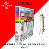 Bambi 2126M A4 BINDER 2 RING 15MM INSERT RING BINDER