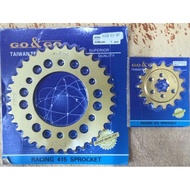 Y15ZR /FZ150 415 GO & GO RACING SPROCKET FRONT & REAR 100%ORIGINAL GO & GO