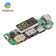 Pcbfun LED 5V 2.4A 2A 1A Micro/Type-C USB Power Bank 18650 Battery Charger Module Booster Board