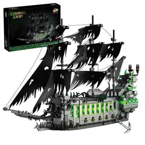 1573PCS Creative Caribbean The Flying Dutchman Pirate Ship Building Blocks Assemble Mini Bricks Toys