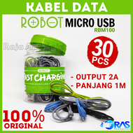 KABEL DATA ROBOT 1 TOPLES ISI 30, 20, 10 PCS Micro USB Robot RBM100 Isi 10pcs & 30pcs - Kabel Charge