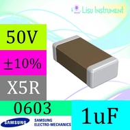 1uF ��10% 50V X5R 0603 1608(mm) Capacitor Samsung CL10A105KB8NNNC