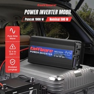 Power Inverter Mobil Car Pure Sine Wave DC 12V AC 220V 1000W Hitam NBQ1000W Taffware