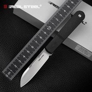 戶外用品 美國REALSTEEL銳獅帝無鎖定N690不銹鋼戶外輕量隨身防衛EDC折疊刀
