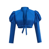 Regency Spencer Jacket Womens Jane Austen Costume Victorian Empire Waist Crop Coat Puff Sleeve Cropp