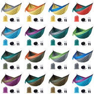 Parachute Hammock Nylon Double Swing Bed Strap Carabiner for Camping Outdoor Buaian Tidur Portable S