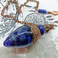 青金石擺錘項鍊/青金石水晶擺錘/用於探礦