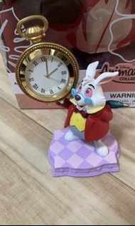 日本愛麗絲白兔先生時間兔時鐘擺設。代購Disney日本東京迪士尼限定正版 愛麗絲Alice in wonderland 柴郡貓 妙妙貓 生蠔bb白兔先生紅心皇后罕有絕版中古 美人魚Ariel The 