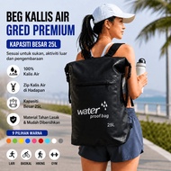BAGKING 25L Waterproof Backpack Dry Bag Beg Kalis Air Roll Top Front Zip untuk Travel, Hiking & Swim