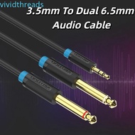 VIVIDTHREADS 3.5mm To Dual 6.5mm Audio Cable, Y Splitte 2 in 1 3.5mm To 6.5mm Audio Splitter Cable, 