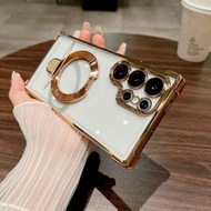 U盾塑膠四角防摔手機殼適用於三星S25Uitra/S25PLUS/S25時尚S24Uitra/S23Uitra-金色 三星Galaxy S22 Ultra