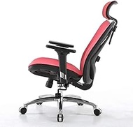 Office Chairs, Aluminum Alloy Plating Chair Foot Home Swivel Computer Seat Ergonomic E-Sports Chair Boss Chair Gaming chair (Color : Red)