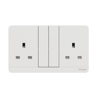 Schneider Electric AvatarOn E83T25_AWE 2 Gang 13A Switch Socket Outlet 3-Pole with Earth Surface Mou