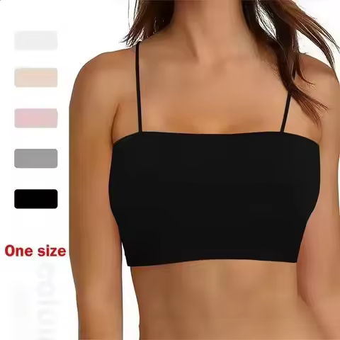 Women Sling Tube Top Bra Top Breathable Chest Pad Wearing Underwear Strapless Blouse Tube Top Bandea