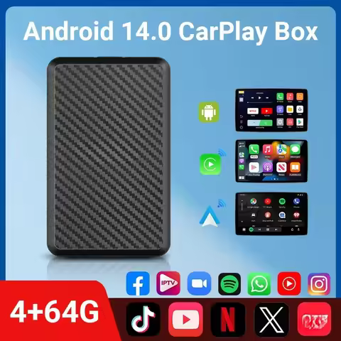 A5 4+32GB Android 14 Wired To Wireless Carplay Box Bluetooth Connection Android Auto Car Navigation