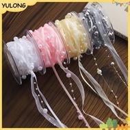 YU 1 Roll 4.5m Bead Yarn Florist Materials Gift Wrapping Pearl Ribbon Creative Clothing Sewing Beade