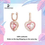 ♈Swarovski♈ M5653010 Pink Heart Dangle Earrings Rose Gold Gema 520 (แจกกล่องของขวัญบรรจุภัณฑ์ของแท้)