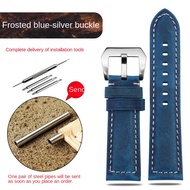 [Xuyon] Dây đeo đồng hồ da kiểu xưa mờ màu xanh cho panerai Jeep Seiko Breitling DIESEL Đồng hồ nam 