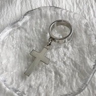 【 日本直送 名牌中古包 】Christian Dior 克裡斯汀‧迪奧 戒指 銀色 交叉 vintage 古著 d2n645