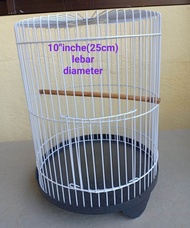 Sangkar besi bulat burung  10 inches 25 cm bulat