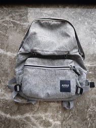 AIGLE 灰色帆布背包雙肩包背囊