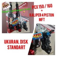 USD Front Shock Ktc Kyta kytaco UDF 14 PCX 150 160 CBS ABS + Caliper 4P 4 Piston MTF disk 220 mm sta