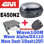 Combo Set Monorack Rapido ABS BOX GIVI E450N2 HONDA WAVE100R WAVE ALPHA DX110 WAVE GIVI E450N2 SPECI