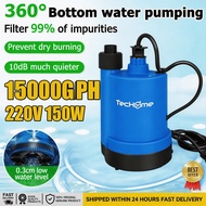 【In stock】150W 220V  Submersible Water Pump, 1/5HP 15000L/H aquarium water pump，Copper Wire Motor， F