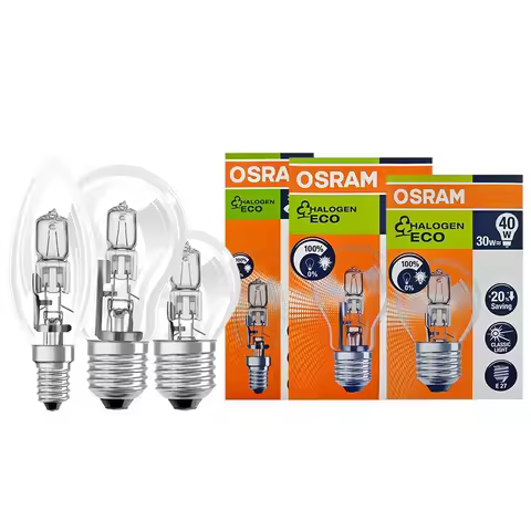 For OSRAM Halogen ECO Classic Lamp A B P E27 E14 Home Light Dimmable 230V 46W 30W Original Indoor Ba