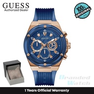 [Official Warranty] Guess GW0425G3 Men's Blue Dial Blue Silicone Strap Watch